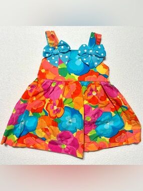 Jessica Ann Floral Dress With Bloomers Bow Accents 2 Pieces Baby Girl Size 12M